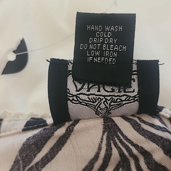 ANGIE Tropical print Maxi Tie Front Cardigan Kimono swim cover Black White Sz M - Picture 13 of 13